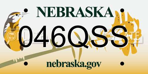 046QSS Nebraska License Plate