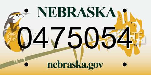 0475054 Nebraska License Plate