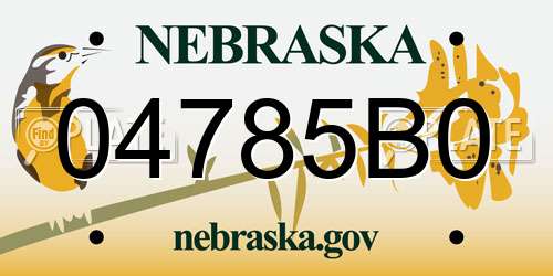 04785B0 Nebraska License Plate