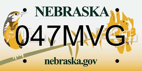 047MVG Nebraska License Plate