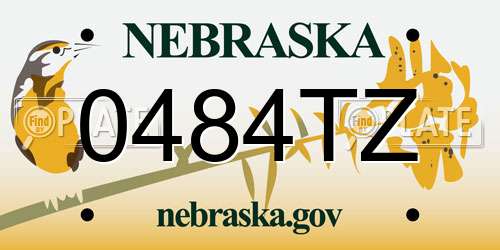 0484TZ Nebraska License Plate