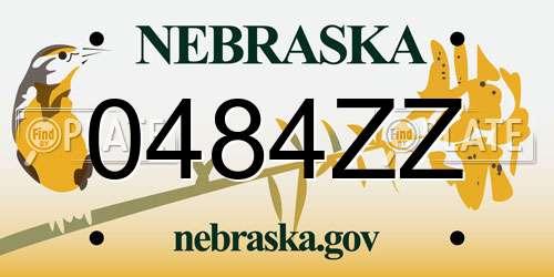 0484ZZ Nebraska License Plate