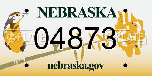 04873 Nebraska License Plate