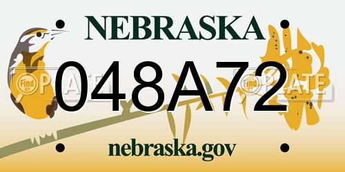 048A72 Nebraska License Plate