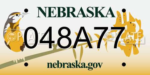 048A77 Nebraska License Plate