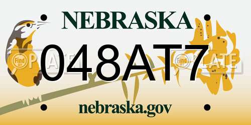 048AT7 Nebraska License Plate