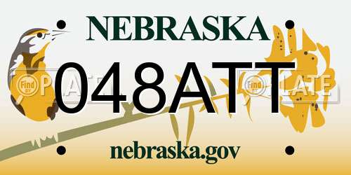 048ATT Nebraska License Plate