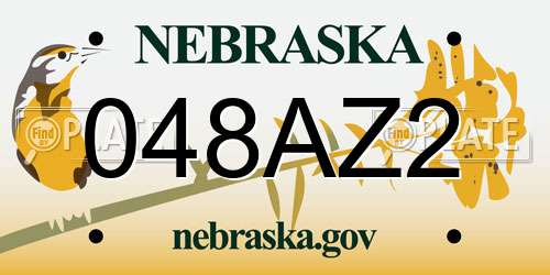 048AZ2 Nebraska License Plate