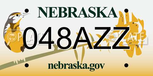 048AZZ Nebraska License Plate