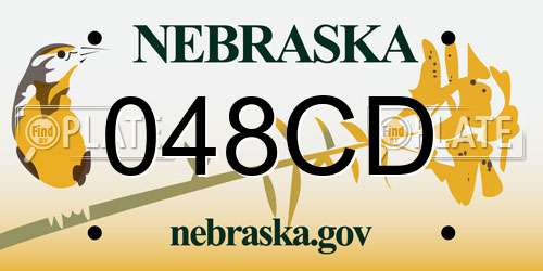 048CD Nebraska License Plate