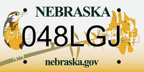 048LGJ Nebraska License Plate