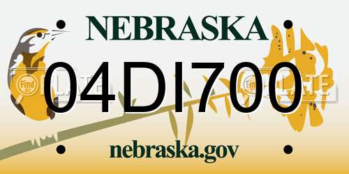 04DI700 Nebraska License Plate