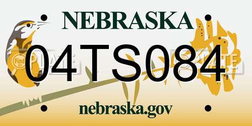 04TS084 Nebraska License Plate