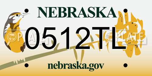0512TL Nebraska License Plate