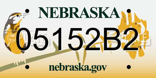 05152B2 Nebraska License Plate