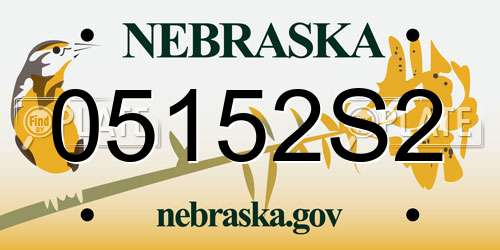 05152S2 Nebraska License Plate