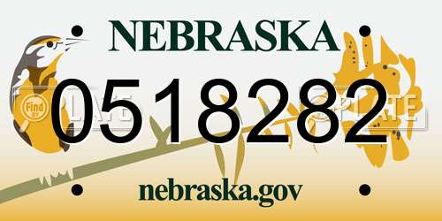 0518282 Nebraska License Plate