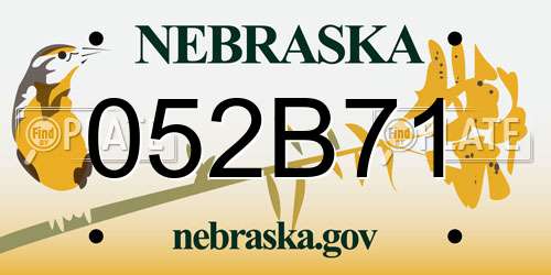 052B71 Nebraska License Plate