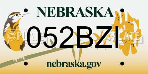 052BZI Nebraska License Plate