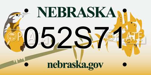 052S71 Nebraska License Plate