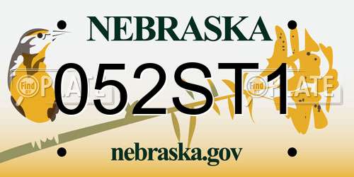 052ST1 Nebraska License Plate