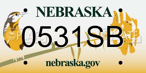 0531SB Nebraska License Plate