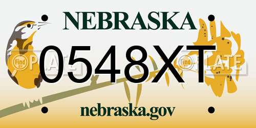 0548XT Nebraska License Plate