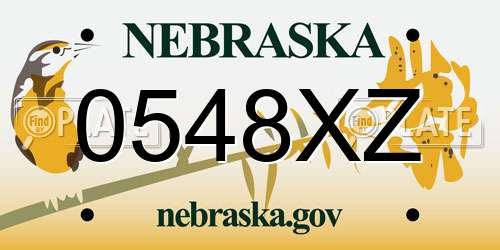 0548XZ Nebraska License Plate
