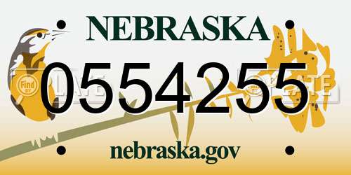 0554255 Nebraska License Plate