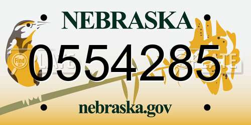 0554285 Nebraska License Plate
