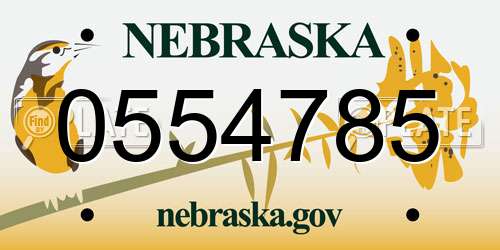 0554785 Nebraska License Plate