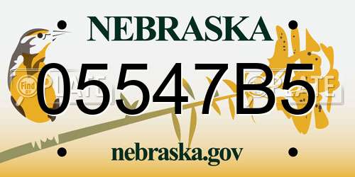 05547B5 Nebraska License Plate