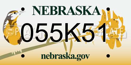 055K51 Nebraska License Plate