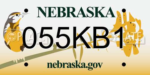 055KB1 Nebraska License Plate