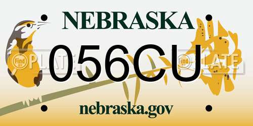056CU Nebraska License Plate
