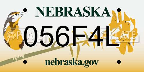 056F4L Nebraska License Plate
