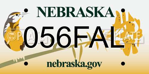 056FAL Nebraska License Plate
