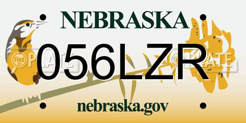 056LZR Nebraska License Plate