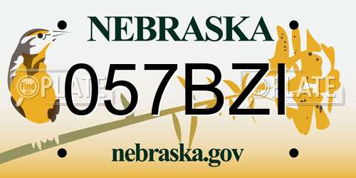 057BZI Nebraska License Plate