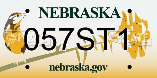 057ST1 Nebraska License Plate