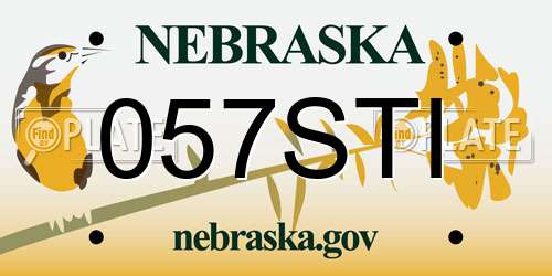 057STI Nebraska License Plate