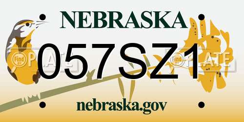 057SZ1 Nebraska License Plate