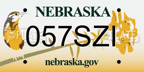 057SZI Nebraska License Plate