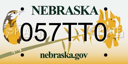 057TT0 Nebraska License Plate