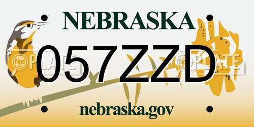 057ZZD Nebraska License Plate
