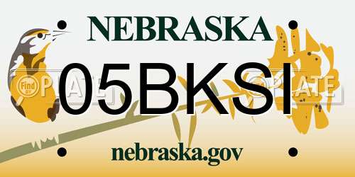 05BKSI Nebraska License Plate