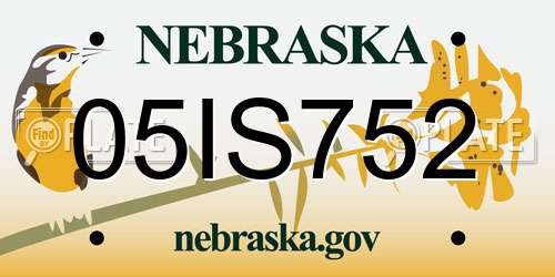 05IS752 Nebraska License Plate