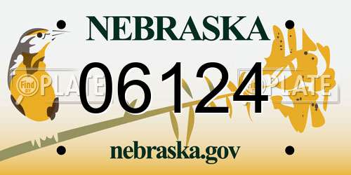 06124 Nebraska License Plate