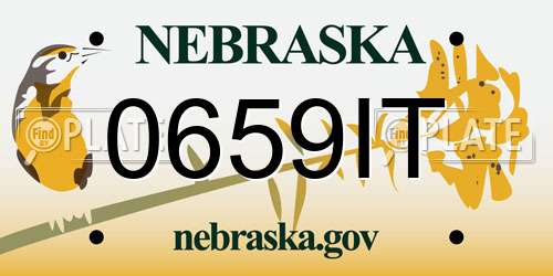 0659IT Nebraska License Plate