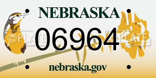 06964 Nebraska License Plate